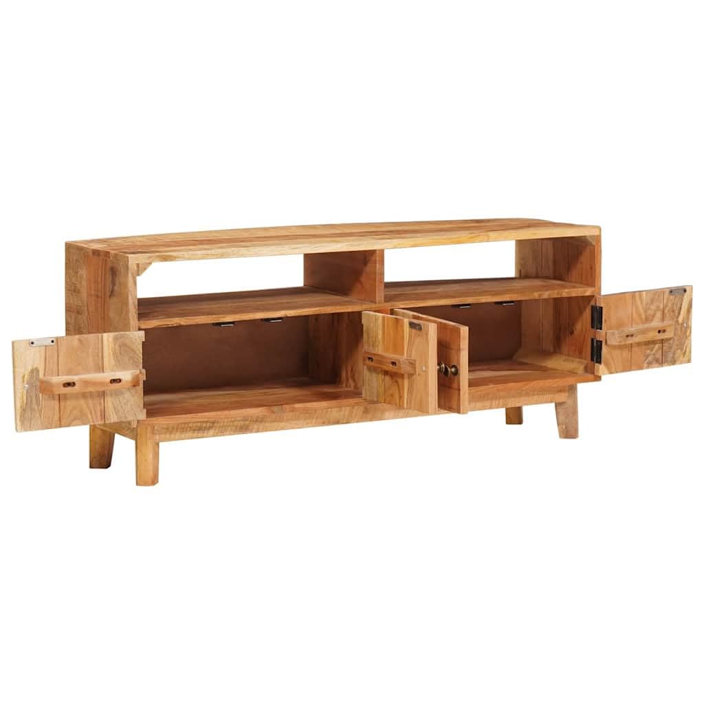 Armadio multimediale in legno massiccio di mango, marrone, 110 x | Cassettiera TV compatta in legno di mango con 2 ante per soggiorno e corridoio. Regolabile liberamente nella stanza.