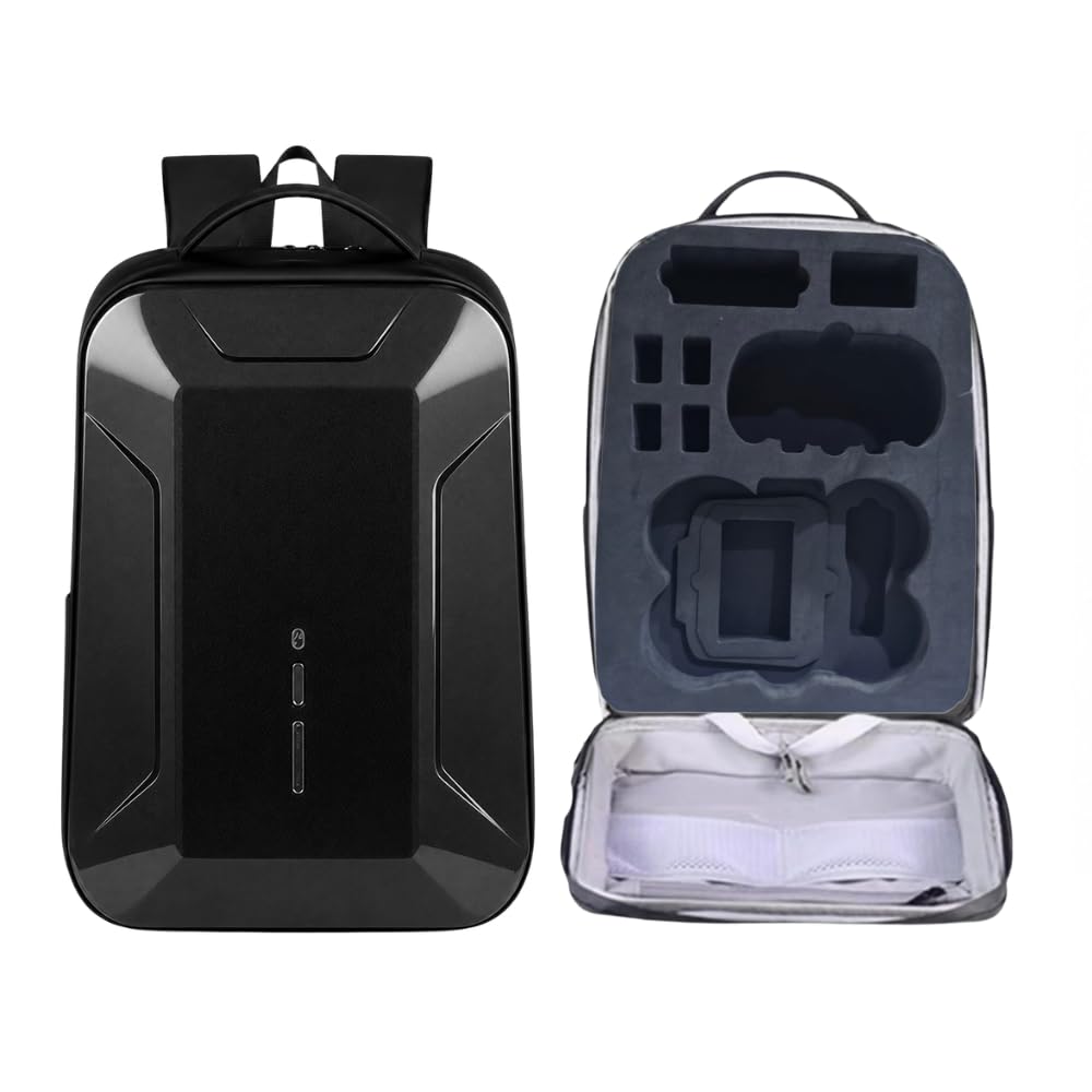 GetZget® Multipupose Carrying Case Bag Compatible with DJI Avata 360 & Accessories Storage Hard Waterproof Backpack with Safety Belt & EVA Foam (Black)-picture-26