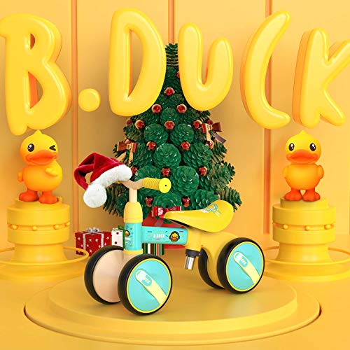 Abye Baby Balance Bike For 1-3 Year Old Boys Girls, No Pedal Infant 4 Wheels Walker, Riding Toys Toddler Balance Bike With Adjustable Seat, Baby's First Birthday Gift #TOP6