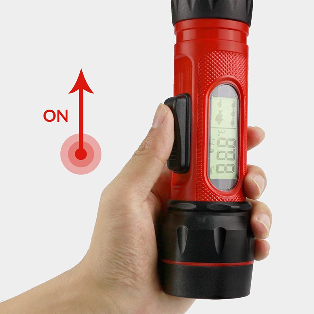 Ecoscandaglio Sonar per Pesca nel Ghiaccio con Luce Subacquea a LED Ecoscandaglio Portatile Wireless con profondità di rilevamento di 0,8-90 m