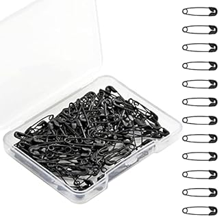 Small Safety Pins, SAREAL 120 Pcs 19mm Black Safety Pins, Metal Saftey Pin Bulk for Art Craft Sewing Clothes Jewelry Making