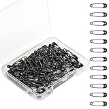 Kleine Sicherheitsnadeln, SAREAL 120 Stück 19mm Schwarze Sicherheitsnadeln, Metall Sicherheitsnadeln für Kunsthandwerk, Nähen, Kleidung, Schmuckherstellung