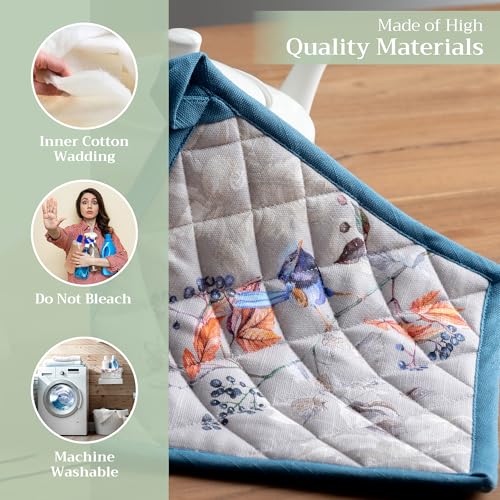 Maison d'Hermine Topflappen-Set, 100% Baumwolle (20 cm x 20 cm, 2er-Pack) – Ansicht 3