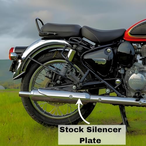 Image of EAZ Original Stock Silencer Plate Cover for Royal Enfield Classic Reborn & New Bullet 350cc