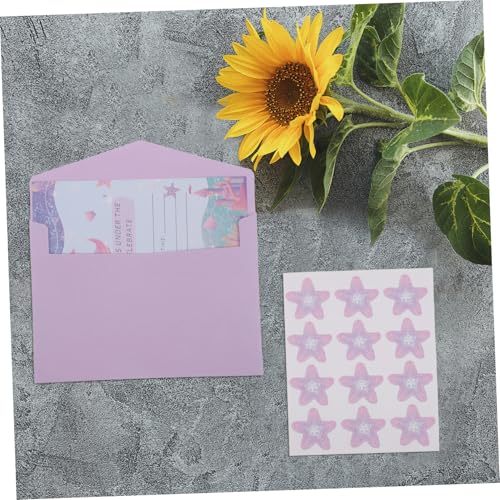 Tarjetas de invitación de sirena con sobres y pegatinas UKCOCO 5