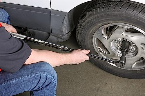 Image of ARES 42078 - 3 /4-Inch Drive Quick Release Extendable Ratchet - 72-Tooth Gear with 5 Degree Sweep - Handle Extends from 19.5 Inches to 30 Inches - Quick Release Drive Tang Locks Socket Securely