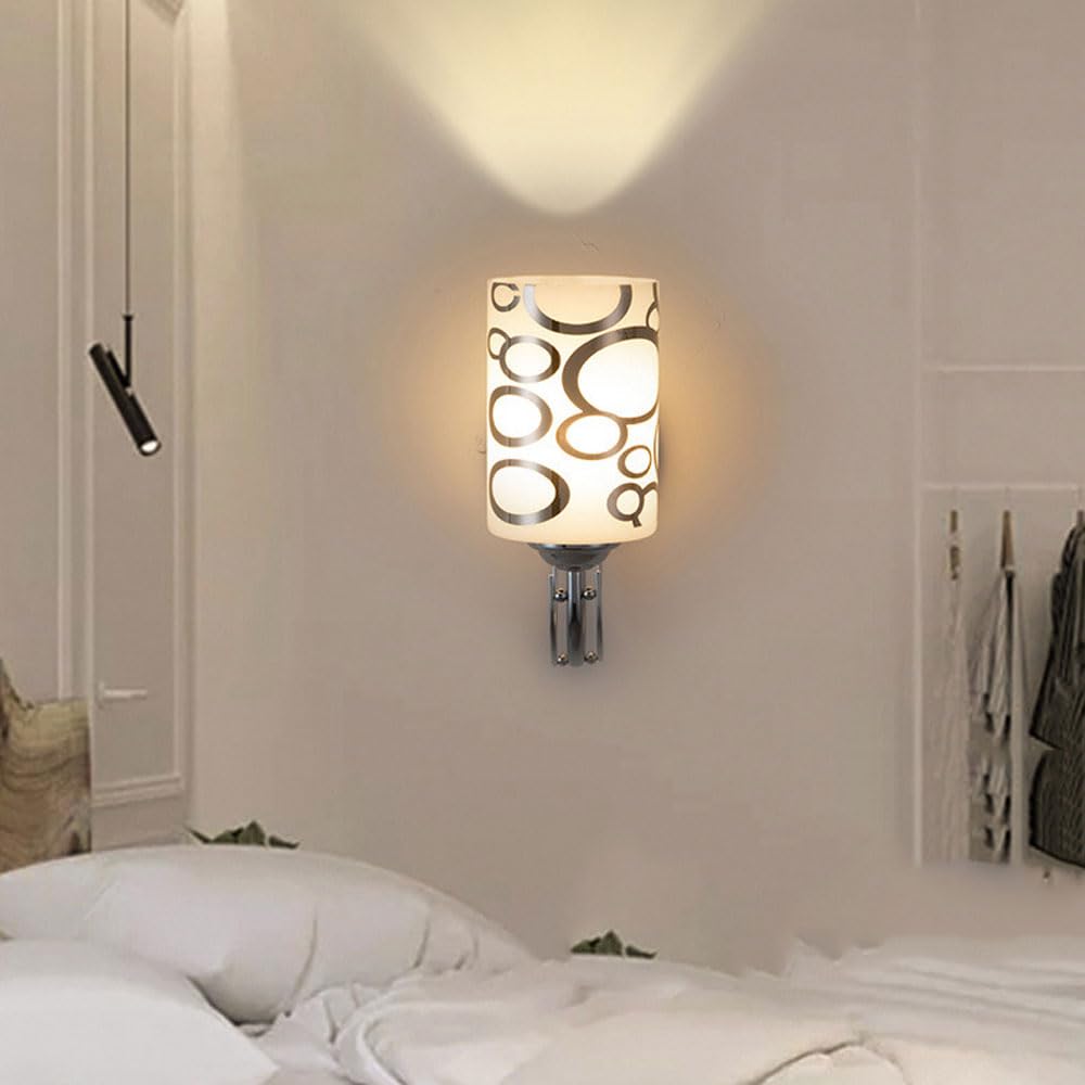 ICEMOB Lámpara de pared de vidrio Dormitorio Lámpara de noche Luz de hierro moderna Minimalista Creativo Graffiti Luz de pared Lámpara de sala Escalera Pasillo Balcón Lámparas de pared Moda creativa T