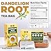 LeafLea 80 Dandelion Tea Bags, All Natural Dandelion Root Tea, Supports Digestion & Immune Health, Caffeine-Free, Vegan, No Sugar, Individually Wrapped Tea Bags, 2 Pack