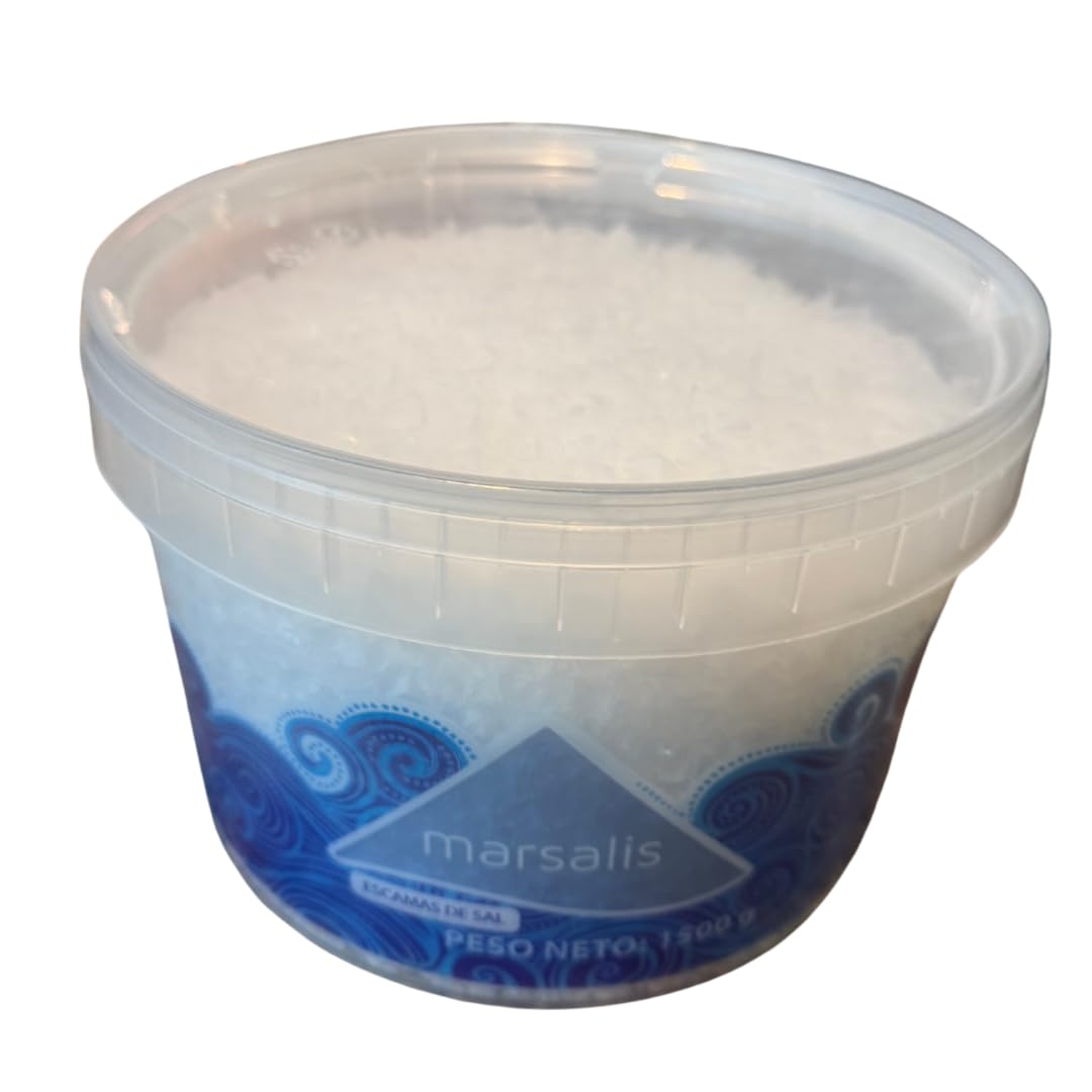 Cubo 1,5 kg Sal de Escamas Marsalis - Sal Marina Gourmet para Cocina Premium