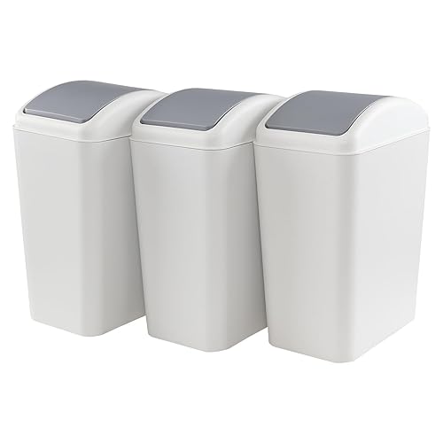 Cubo de basura de plástico con tapa de 4.5 galones, 3 unidades disponible en Yaxa Costa Rica