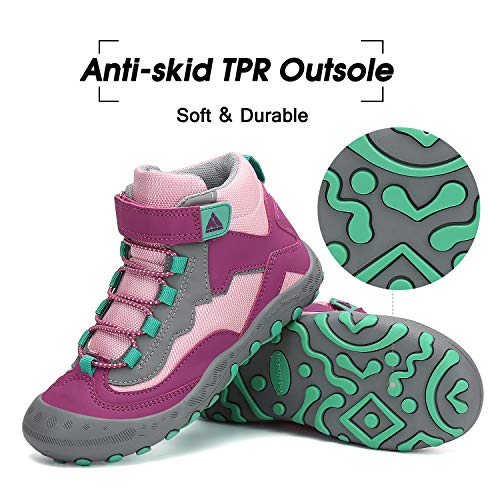 Mishansha CHILDCLIMBINGN027PU38 Kids Hiking Boots Toddler Girls Boys Hiking Shoes Water-Resistant Anti-Collision Non-Slip Athletic Outdoor Trekking Boots thumb #5