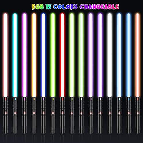 Yotomot Lightsaber Metal Hilt 15 Colors Changeable, Light Saber Cosplay Toy Support Heavy Dueling With 9 Sound Fonts 4 Black #TOP1