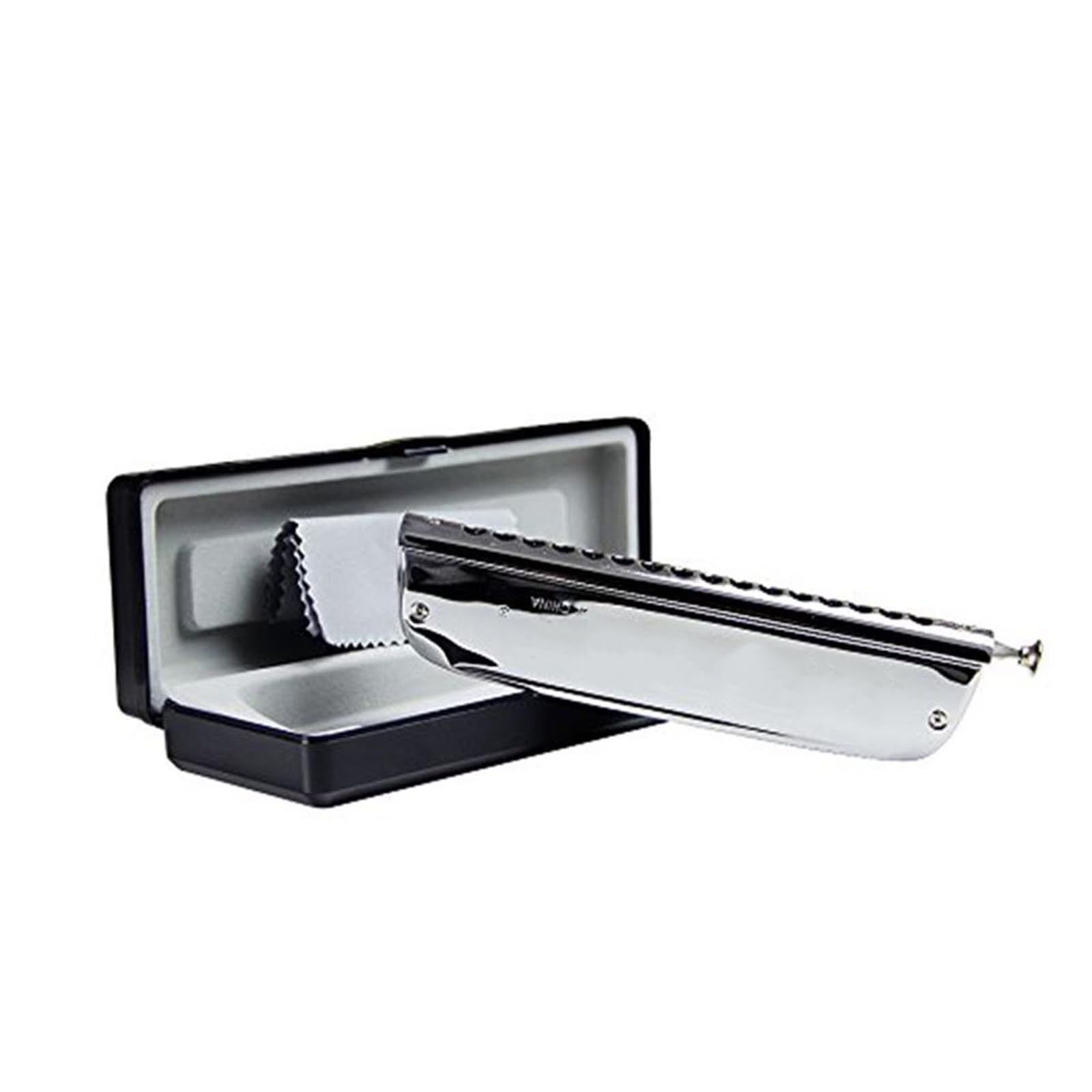 Studenti Armonica 16 Fori 64 Toni Armonica Cromatica Strumento Musicale Bocchino per Fisarmonica Arpa A Bocca (Color : Silver 1)