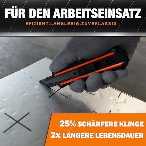 Cuttermesser Klingen 18mm – 60 Stück Universal Ersatz Blades aus SK5-Stahl für Teppichmesser – Extra scharfe Abbrechklingen 18mm I Präzise Cuttermesserklingen für vielseitige Anwendungen