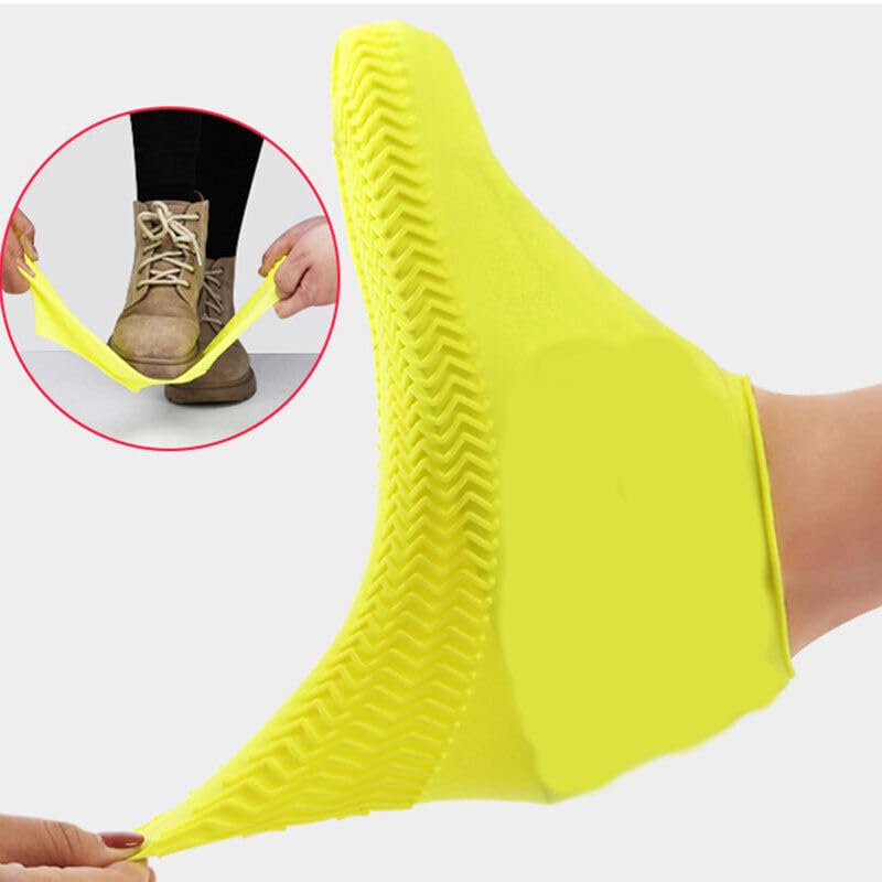 Boolavard Couvre-chaussures imperméables en silicone, couvre-chaussures réutilisables améliorés, bottes de pluie résistantes, protection antidérapante et lavable pour femmes et hommes