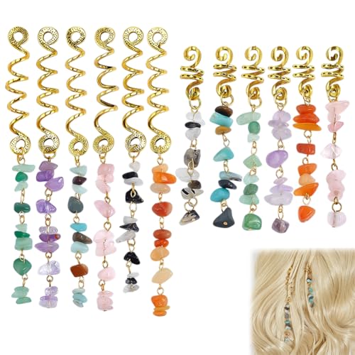 Pendentifs cheveux en pierre naturelle pour sublimer des tresses plates lors d'un festival