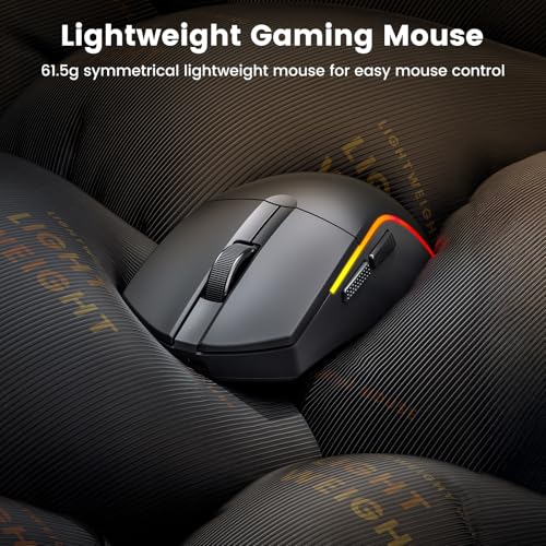 Image of Redragon M816-STD Wireless Gaming Mouse, 24K DPI 1K Hz Tri-Mode 61G Ultra-Light Mouse Gaming, RGB, 6 Full Programmable Buttons Mice, Software Support, 200Hrs Long Battery Life for PC, Mac