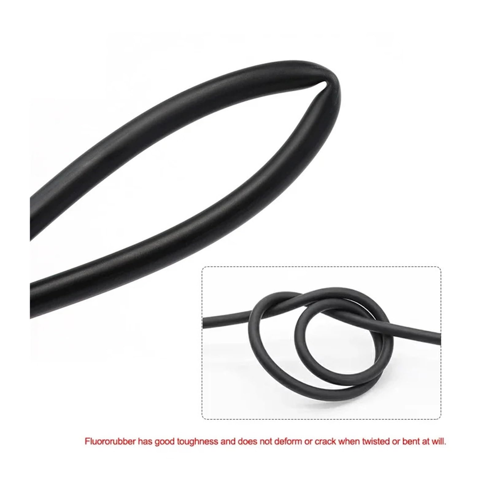 Tubo caucho flúor 2-25mm resistente calor ácidos | Resistente a ácidos, bases y altas temperaturas for fluidos químicos(10 METERS_ID 4MM X OD 7MM)