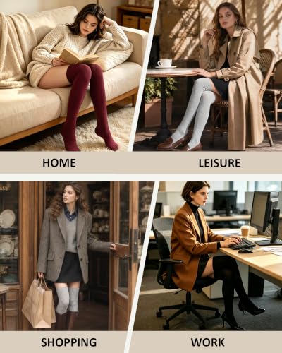 Image of Chalier Womens Thigh High Socks, Thigh Socks Stockings for Women