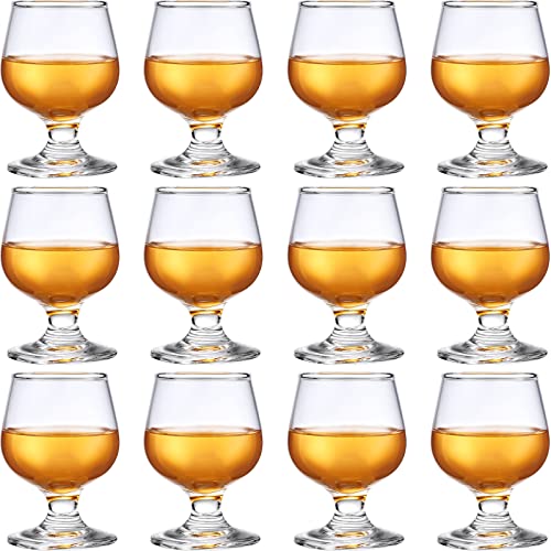 Qunclay 12 Pcs 3.5oz Shot Glass Cups Whiskey Bourbon Tasting Glasses Clear Small Brandy Snifter Cognac Wine Sherry Snifter Baileys Copitas Para Tequila Port Cup for Tasting Brandy Drinking Liquor Beer