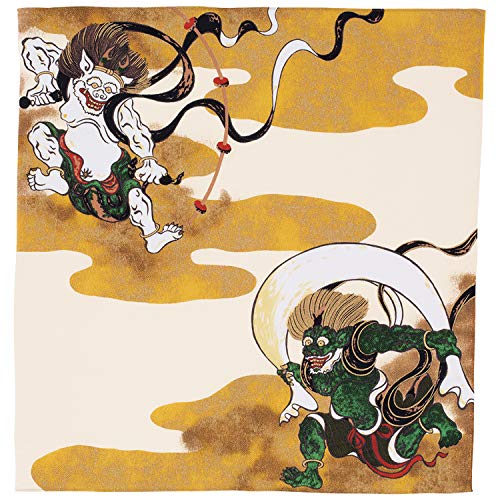 むす美 風呂敷 ふろしき 約48cm 風神雷神 祥雲 クリーム 日本製 20801-101のサムネイル