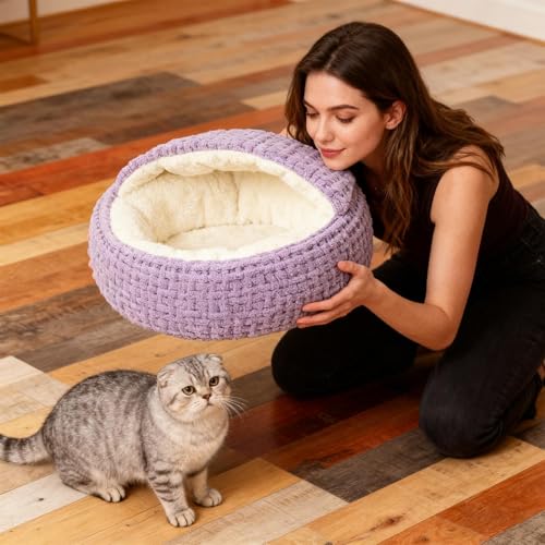 Lit caverne chat tente de maison et lit pour chien réchauffant - 4
