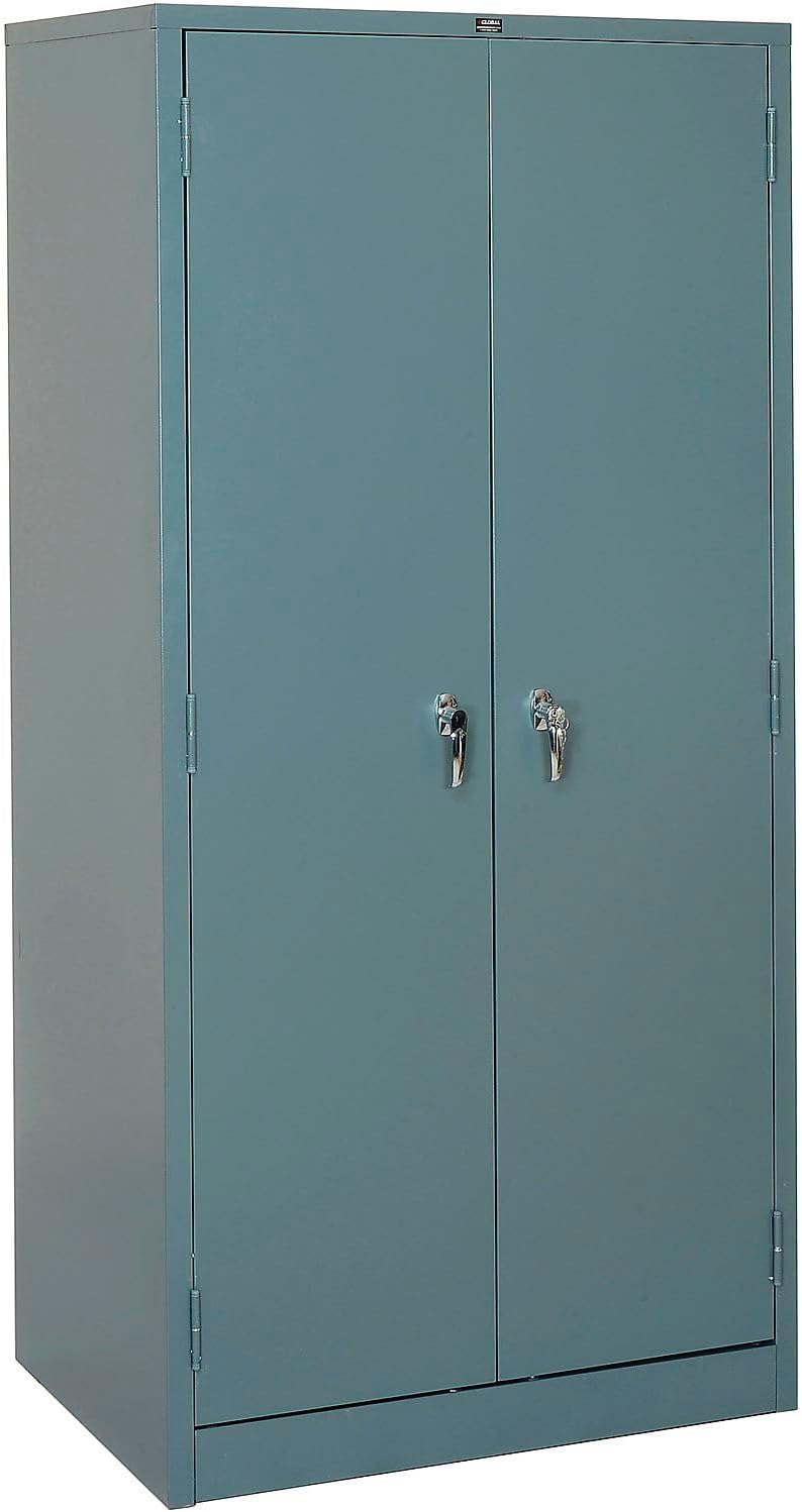 Global Industrial Storage Cabinet with Locking Turn Handle, 4 Height Adjustable Shelves, Steel Construction, 36" W x 24" D x 78" H, Tan, Assembly Required
