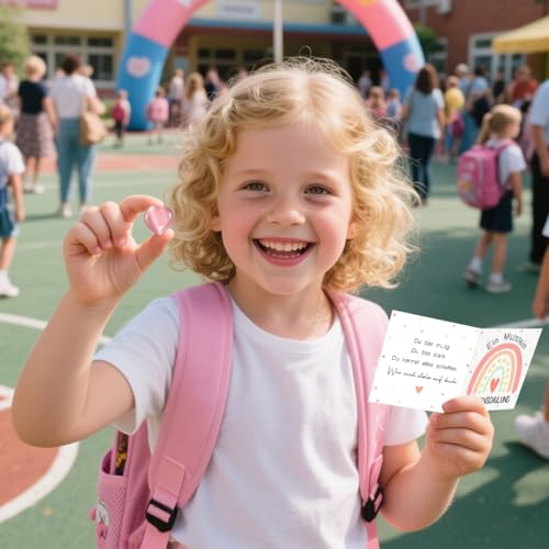 Mutstein für Kinder Einschulung - Schulkind 2026 Mädchen Geschenk Mutmacher – Ansicht 4