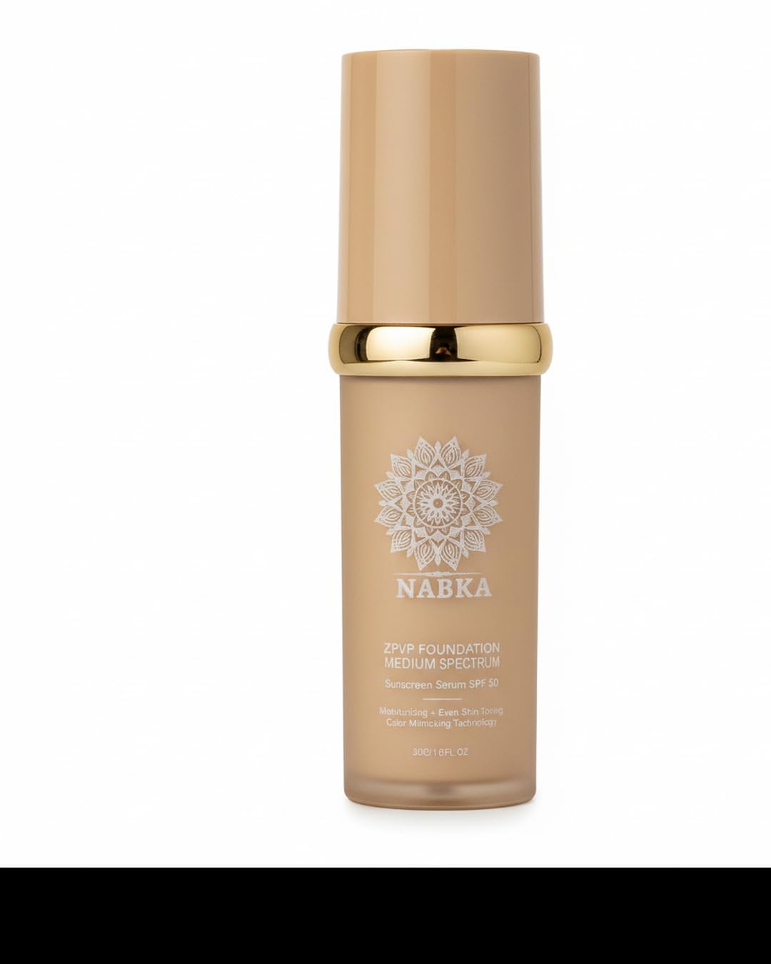 NABKA Foundation Sunscreen Serum SPF 50, Color Mimicking Technology, Moisturizing, Even Skin Toning, 1.0 FL OZ