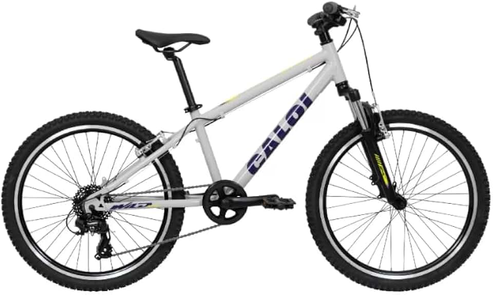 Bicicleta Caloi Wild R24, Aro 24, 8 Velocidades, Quadro Alumínio, Suspensão 50mm, Cinza