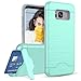 Galaxy S8 Case, Teelevo [Card Slot Holder] Dual Layer Heavy Duty Shock Absorbent Wallet Case with Credit Card Slot and Kickstand [Protective Card Case] for Samsung Galaxy S8 (2017) - Mint Green
