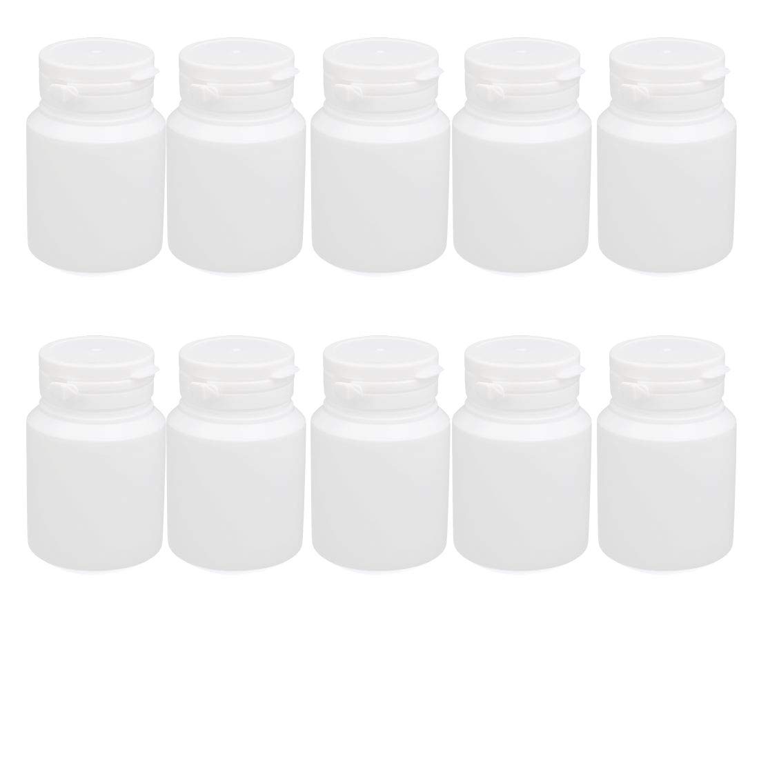 Aexit 10Pcs 150ml gauge HDPE Plastic White Empty Solid Powder Bottle Storage Container Jar