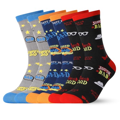 Zuimei Super Dad Socks Fathers Day Gift for Him Dad Grandpa Papa Daddy