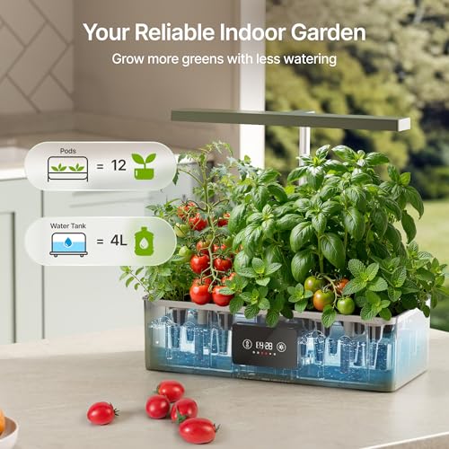 Image of SUNCOZE Hydroponics Growing System Kit with 24W Dimmable LED Light, Green