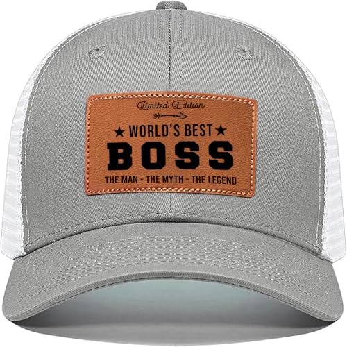 Image of Men's Hat Gifts - Men Cap Gifts for Christmas Father's Day Birthday Trucker Hat Leather Pattern Baseball Cap