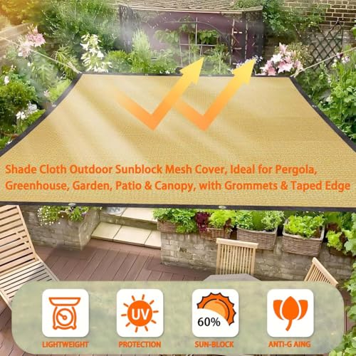 Filet d'ombrage beige 90% avec œillets pour serre et jardin - 4