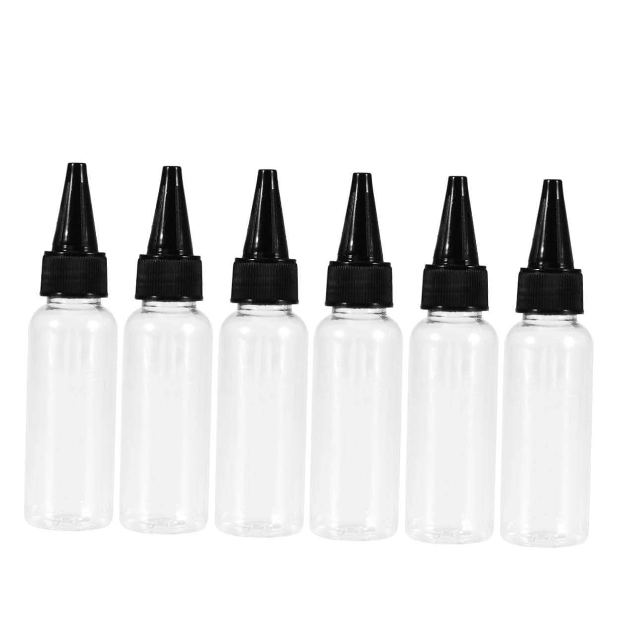 MUSISALY 12pcs Hair Dye Bottles 100ml Plastic Storage Bottles Pointed Nozzles Hair Dye Containers for Salon Easy to Squeeze Random Color