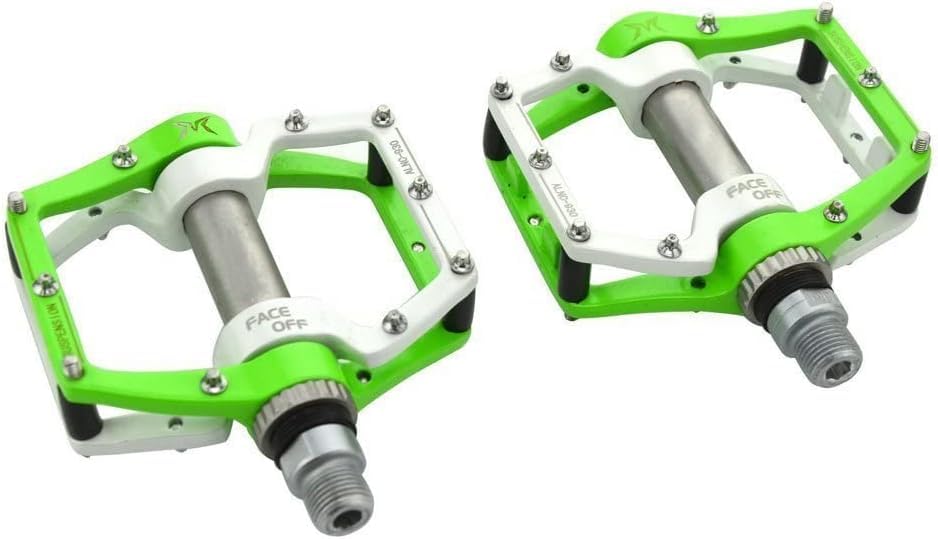 Redlution Bike Pedals Aluminum Alloy CNC bearing Shock Absorption Bicycle Cycling Pedals for Mountain And Road,1 Pair (Green)