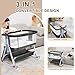 Donpemu Baby Bassinet Bedside Crib, 3 in 1 Baby Bassinet Bedside Sleeper with Musical Toy, Adjustable Portable Crib All Mesh Bedside Bassinet with Storage Basket, Black