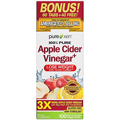 Apple Cider Vinegar Pills for Weight Loss | Purely Inspired Apple Cider Vinegar Capsules Weight Loss | Lose Weight with Green Coffee & ACV | Non Stimulant Weight Loss Pills for Women & Men, 100 Ct