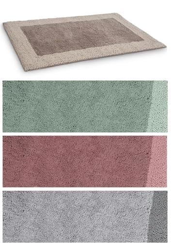 Tappeto Cotone stile Shabby Chic Bagno Camera da Letto bicolore rettangolare Felix 50x80 e 65x130 (50 X 80 cm, MARRONE)