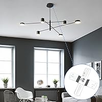 Vista 5 de Helunsi 2 juegos de soporte de montaje de lámpara, barra transversal universal de 4 pulgadas para iluminación, placa de montaje de ventilador