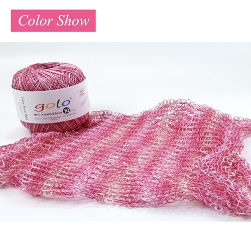 Image of golo Crochet Thread Size10 Yarn for Hand Knitting Lace Thread Pink D95