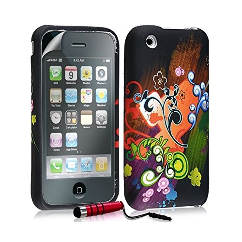  Custodia – cover in gel per Apple Iphone 3 G 3 GS con motivi + Mini PENNINO + PELLICOLA PROTEZIONE