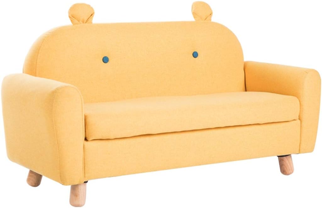 Couch Sofa Chair Cartoons Single/Double Cartoon Reading Sofa Chair Nursery School Cute Animal Chairs for Boys and Girls The Cushion is Removable and Washable (Color : Grey Size : 604452cm) (Yellow