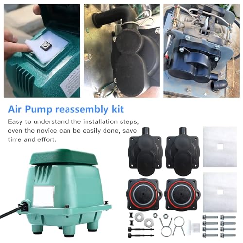 Image of New for HP60 /80 Air Pump Rebuild Complete Kit for Hiblow for HP 80, for HP 60 Aerators, for HP-80-0110, with White Switch