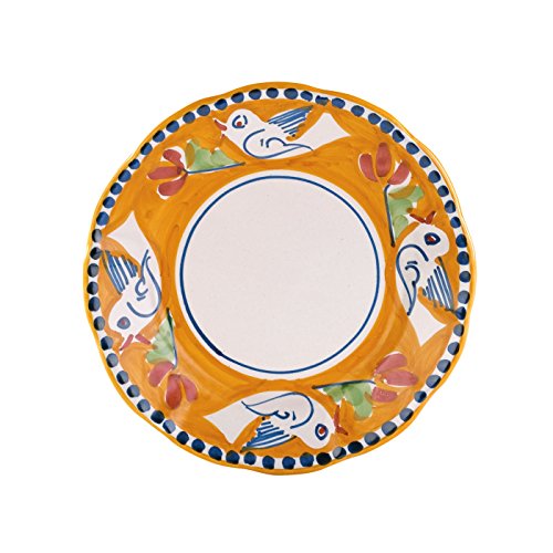 VIETRI Campagna Uccello Salad Plate, Earthenware, Handcrafted Decorative Dinnerware Dish, 8 VIETRI Campagna Uccello Salad Plate, Earthenware, Handcrafted Decorative Dinnerware Dish, 8