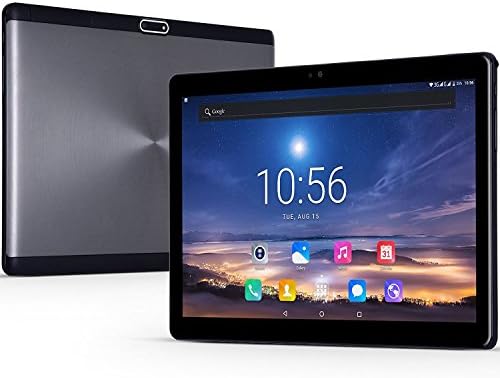 Android 7.0 10.1 inch 4G LTE Phone Call Table Octa 8 Core 64GB ROM Dual Camera and 4G Dual SIM Tablet PC Support OTG WiFi GPS 1920X1200 IPS Bluetooth Metal Back Cellphone Black