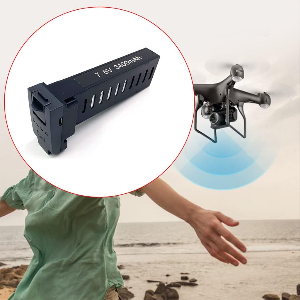 7.6V 3400mAh Rechargeable Lithium Polymer Battery High Capacity for SG906 2/SG906 Drone Upgraded Helicopter Vehicle Li-Po Batteries