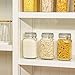 CHEFSTORY 50oz Airtight Glass Jars with Lids, 3 PCS Food Storage Canister for Kitchen & Pantry Organization, Square Mason Jar Containers for Storing Sugar, Flour, Cereal,Coffee,Cookies